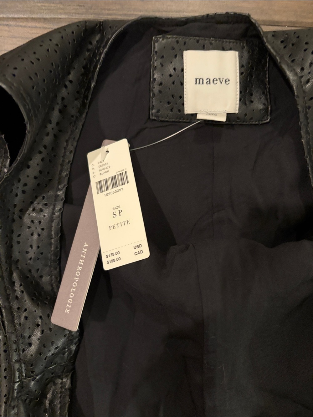 New With Tags Anthropologie Petite Maeve Faux Leather Keiko Cutwork Mini Dress - Picture 7 of 12
